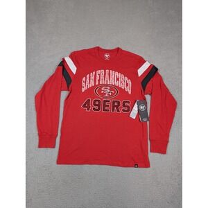 San Francisco 49ers Shirt Mens Medium Red Long Sleeve NFL Football‎ '47 Tee